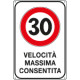 Cartello VELOCITA' MASSIMA 30 KM/H