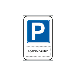 Cartello lamiera scatolato rifrangente "simbolo parcheggio + spazio"