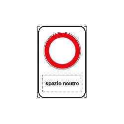 Cartello lamiera scatolato rifrangente divieto transito piu' spazio