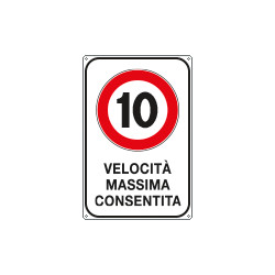 Cartello velocità massima consentita 10KM/H