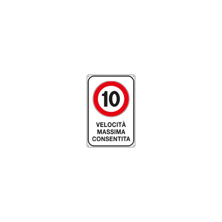 Cartello velocità massima consentita 10KM/H
