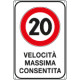 Cartello velocità massima consentita 20KM/H