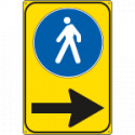 Cartello Pedoni a destra