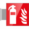Segnale vetro CRYSTAL bifacciale Estintore EN ISO 7010