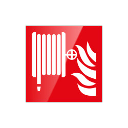 Segnale vetro CRYSTAL monofacciale lancia antincendio EN ISO 7010