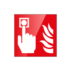 Segnale vetro CRYSTAL monofacciale pulsante all. antinc. EN ISO 7010