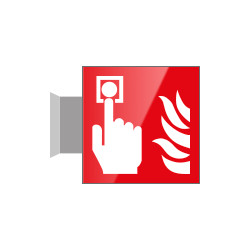 Segnale vetro CRYSTAL bifacciale pulsante all. antinc. EN ISO 7010