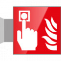 Segnale vetro CRYSTAL bifacciale pulsante all. antinc. EN ISO 7010