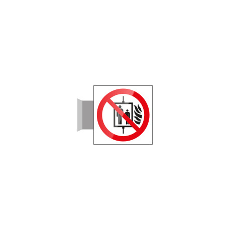 Segnale vetro CRYSTAL bifacciale non usare ascensore EN ISO 7010