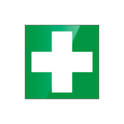 Segnale vetro CRYSTAL monofacciale pronto soccorso EN ISO 7010