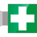 Segnale vetro CRYSTAL bifacciale pronto soccorso EN ISO 7010