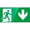 Segnale vetro CRYSTAL monofacc. uscita emergenza basso EN 7010 E002