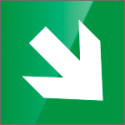 Segnale vetro CRYSTAL monofacciale freccia diagonale