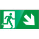 Segnale vetro CRYSTAL monofacc. uscita emergenza dx basso EN 7010 E002