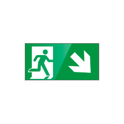 Segnale vetro CRYSTAL monofacc. uscita emergenza dx basso EN 7010 E002