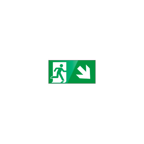 Segnale vetro CRYSTAL monofacc. uscita emergenza dx basso EN 7010 E002