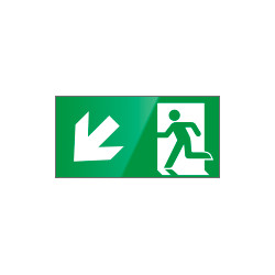 Segnale vetro CRYSTAL monofacc. uscita emergenza sx basso EN 7010 E001