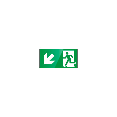 Segnale vetro CRYSTAL monofacc. uscita emergenza sx basso EN 7010 E001