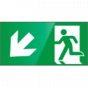 Segnale vetro CRYSTAL monofacc. uscita emergenza sx basso EN 7010 E001