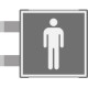 Segnaletica all. Metal profilo GRIGIO bifacciale TOILET UOMO EN ISO7010