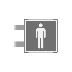 Segnaletica all. Metal profilo GRIGIO bifacciale TOILET UOMO EN ISO7010