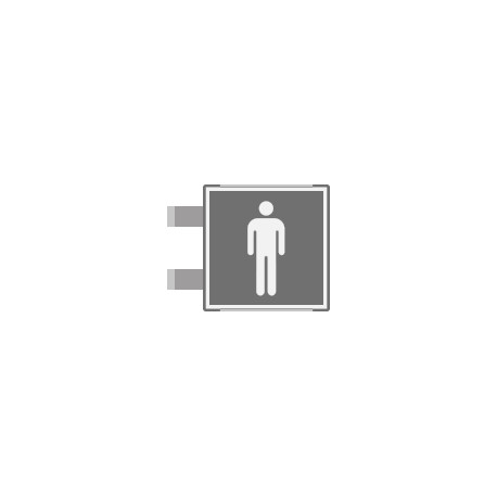 Segnaletica all. Metal profilo GRIGIO bifacciale TOILET UOMO EN ISO7010