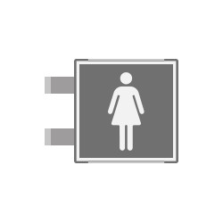 Segnaletica all. Metal prof. GRIGIO bifacciale TOILET DONNA EN ISO 7010