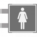 Segnale alluminio METAL profilo GRIGIO bifacciale Toilette Donna0