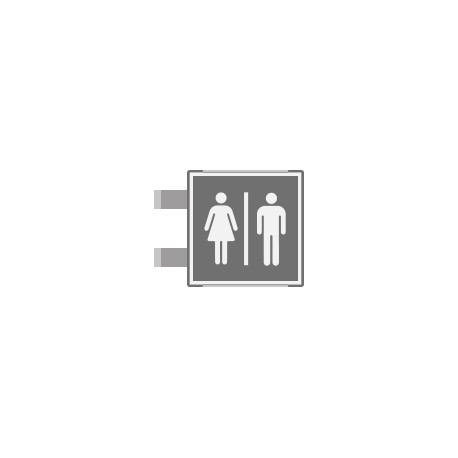 Segnaletica all. Metal prof. GRIGIO bifacciale TOILET U/D EN ISO 7010