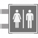 Segnaletica all. Metal prof. GRIGIO bifacciale TOILET U/D EN ISO 7010