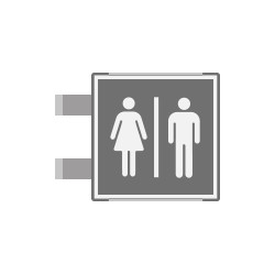 Segnale all. METALE profilo GRIGIO bifacciale Toilette Uomo/Donna