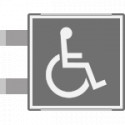 Segnale alluminio METAL profilo GRIGIO bifacciale Toilette Disabili