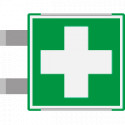 Segnal. all. Metal prof. VERDE bifacciale Pronto Soccorso EN ISO 7010