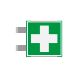 Segnaletica all. METAL profilo VERDE bifacc. Pronto Soccorso ENISO7010