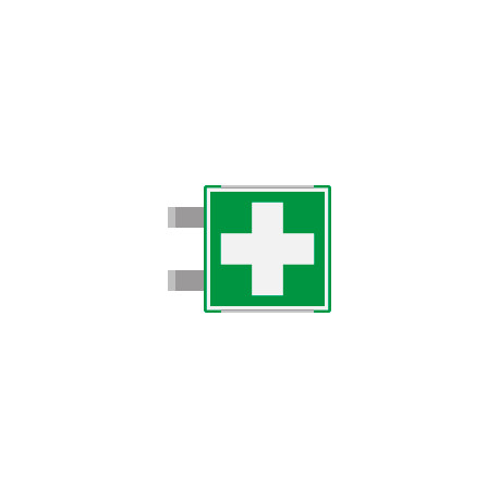 Segnaletica all. METAL profilo VERDE bifacc. Pronto Soccorso ENISO7010
